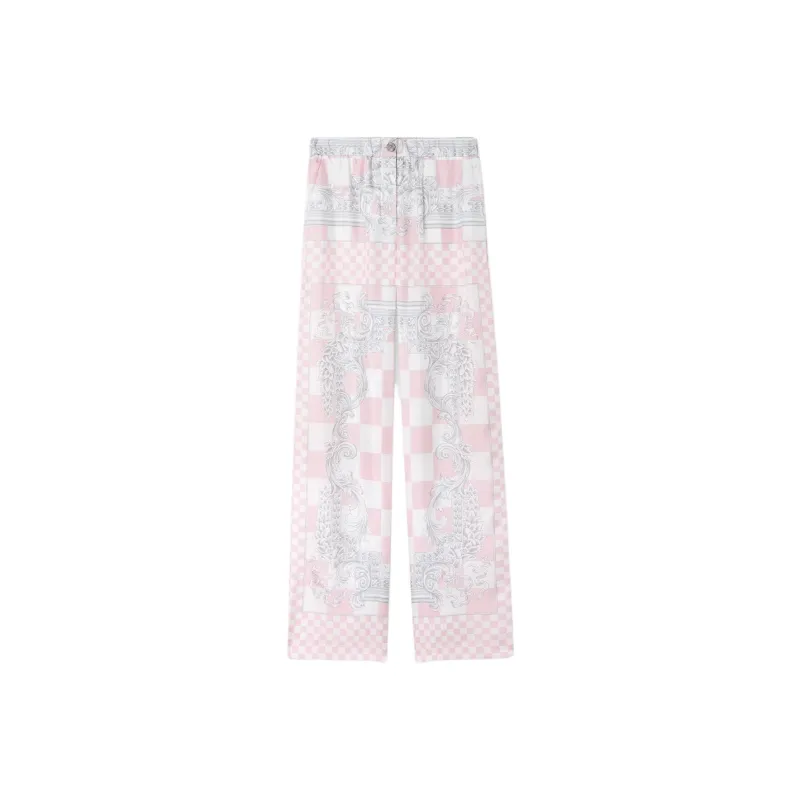 VERSACE Barocco-print Silk Trousers-0