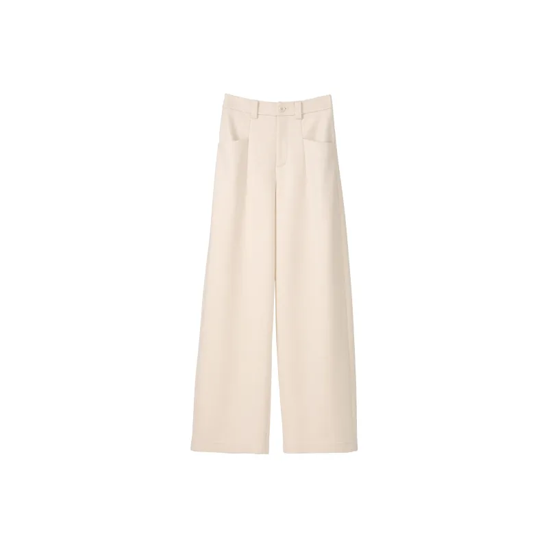Fstudio Korean Commute Straight Fit Solid Color High Rise Casual Pants Women's-0