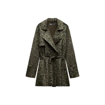 ZARA Trench Coat Women's Leopard Print