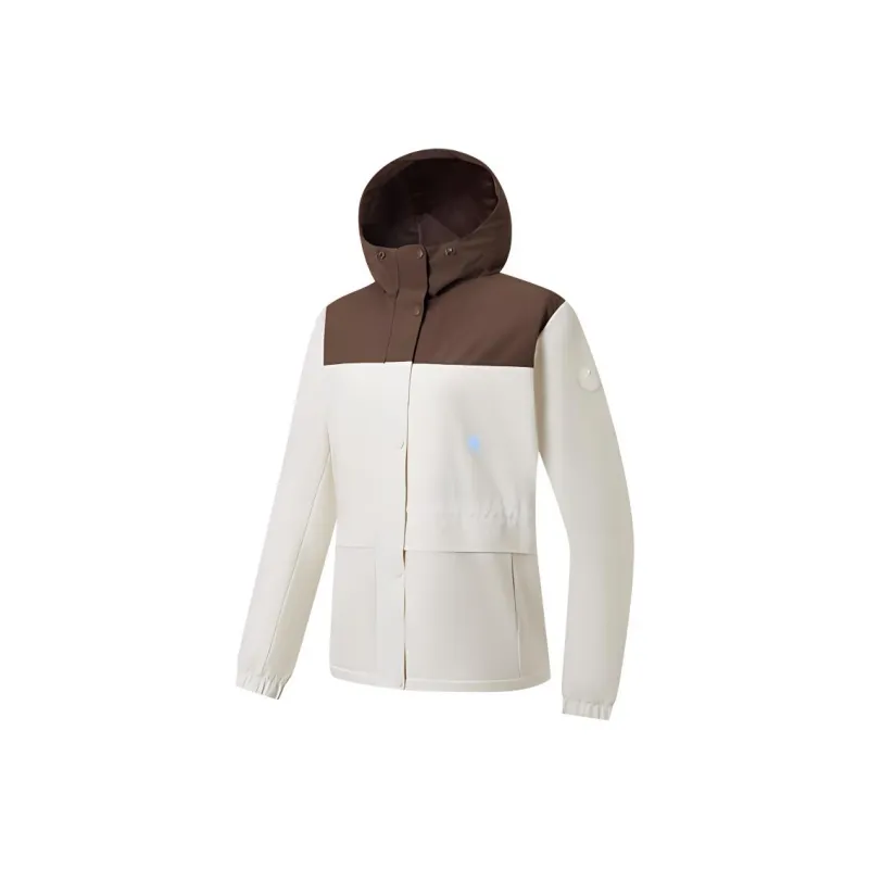 XTEP Variety Training Collection Trench Coat Women's Cotton White/Advanced Brown-0