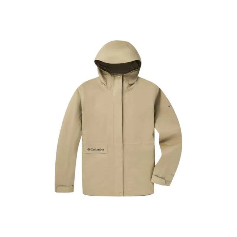Columbia Hiking Waterproof And Windproof Windbreaker Jacket Women's Light Brown-0