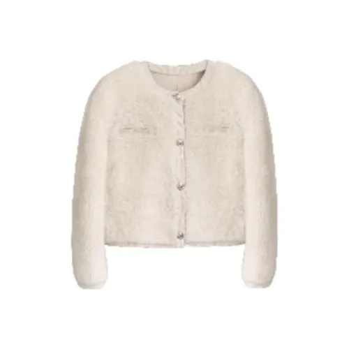 Coco Limited Velvet feel Coat Women's Ecru