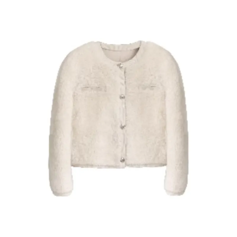 Coco Limited Velvet feel Coat Women's Ecru-0