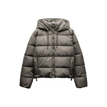 ZARA Puffer Jacket Women's Khaki