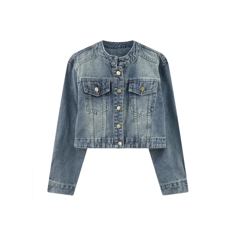 TUSHIFEI Denim Jacket Women's Image Color-0