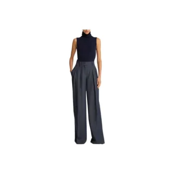MICHAEL KORS Sharkskin Denim Pleated Trousers