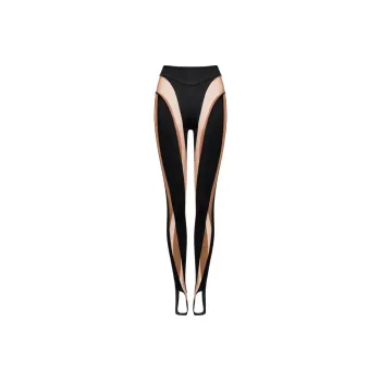 H&M Mesh Paneled Stirrup Leggings Beige/Color Block