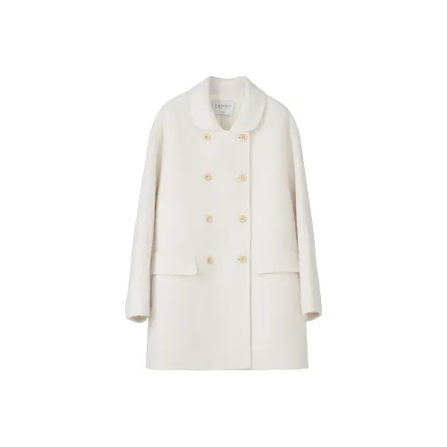 Fstudio Korean Solid Color Woolen Commute Versatile Long Sleeved Velvet Jacket Women's Moon White