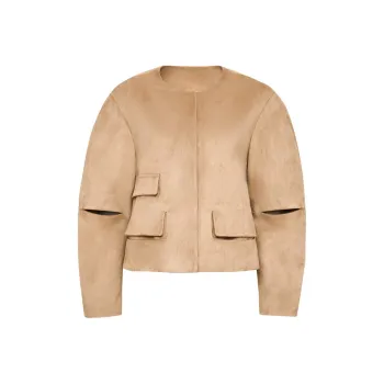 Lost In Echo Cropped Coats Women's Milk Coffee