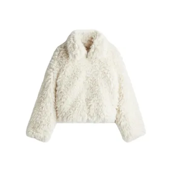 H&M Velvet feel Coat Women's Cream