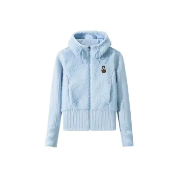 Anta x NEIXINXIAOHAI LIANMINGKUAN Life Collection Velvet feel Coat Women's Light Sea Blue