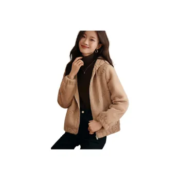 Mo Han Yi Mei Velvet feel Coat Women's Apricot