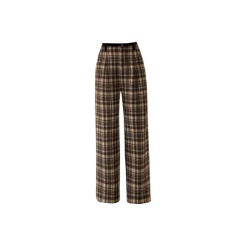 You Cow Me Pants Casual Pants Women's Khaki Plaid