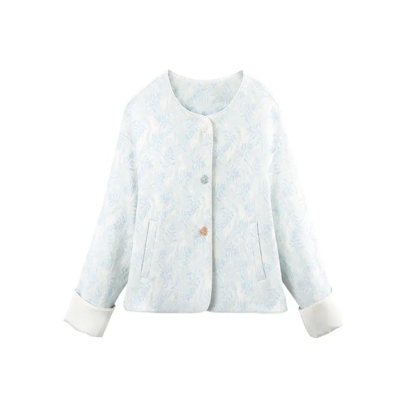 A Paradise For Awakening Cropped Coat Women's Blue-0