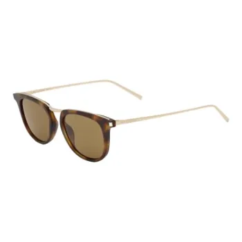 SAINT LAURENT Acetate Metal Square Sunglasses Unisex Brown
