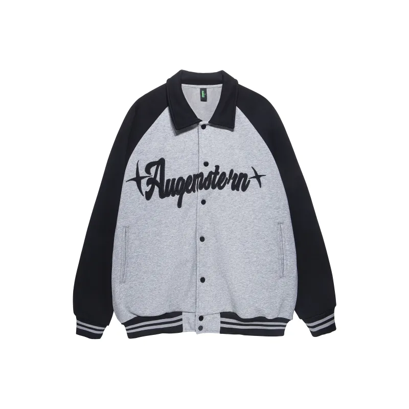 Tryforlove Autumn And Winter Season Baseball Jacket Unisex Black Khaki-2