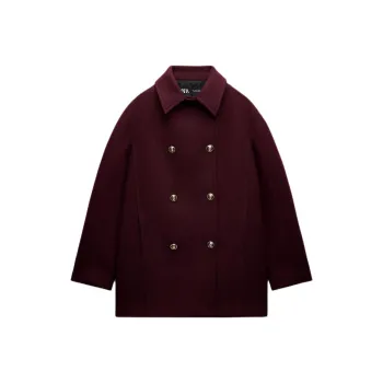 ZARA Coats Women's Burgundy