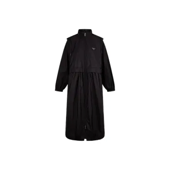 PRADA Logo Plaque Zip Up Raincoat