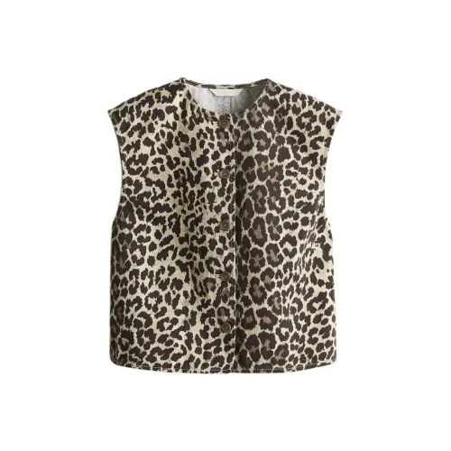 H&M Vest Women's Light Beige/Leopard