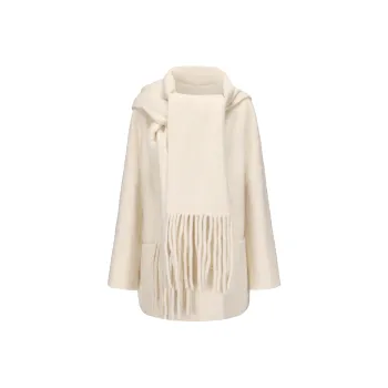 CHIWAWAMEME Coats Women's Velvet Creamy Apricot