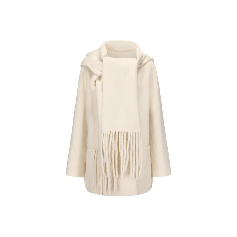 CHIWAWAMEME Coats Women's Velvet Creamy Apricot-0