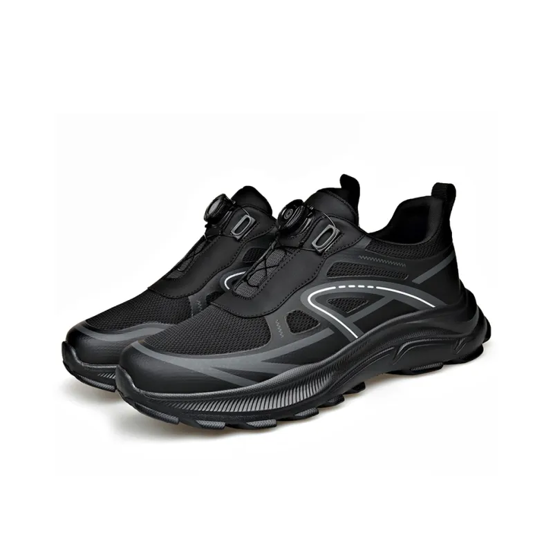 MODENGPAN Breathable And Lightweight Low Top Casual Shoes Men's Black-1