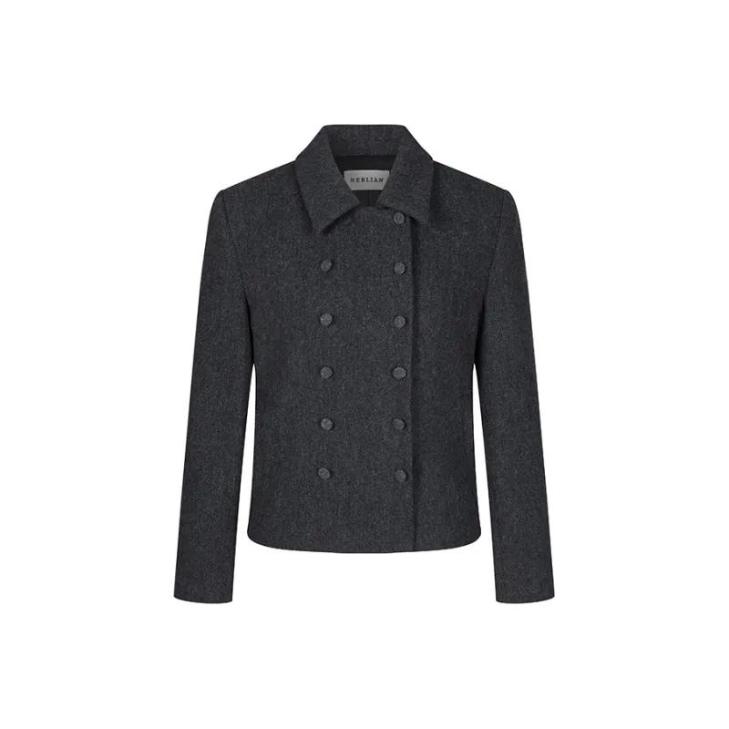 HERLIAN Velvet feel Coat Unisex Gray-0