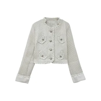 Icicofficial Cropped Coats Women's White