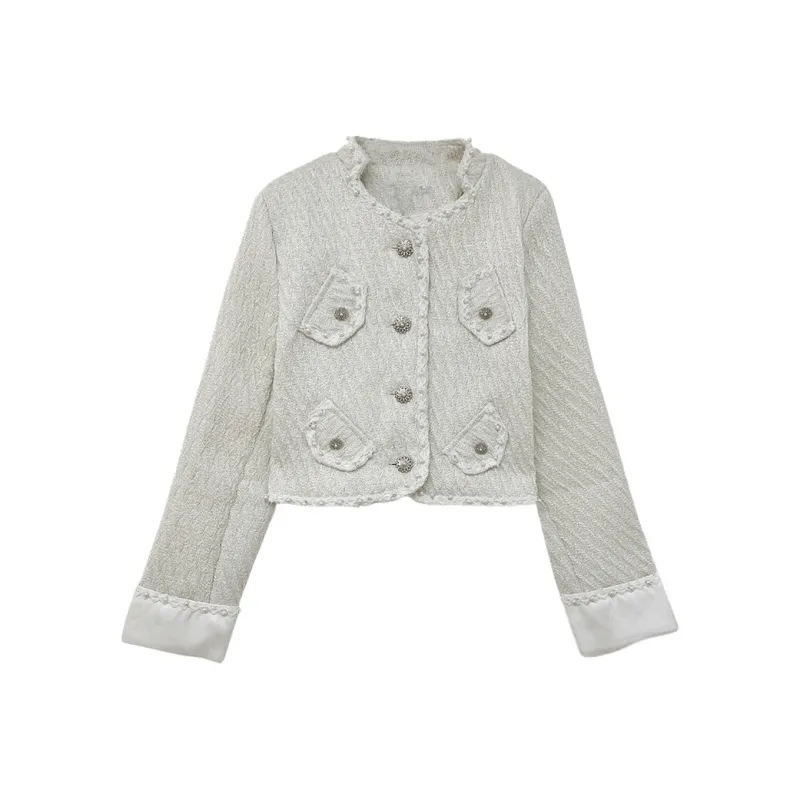 Icicofficial Cropped Coats Women's White-0