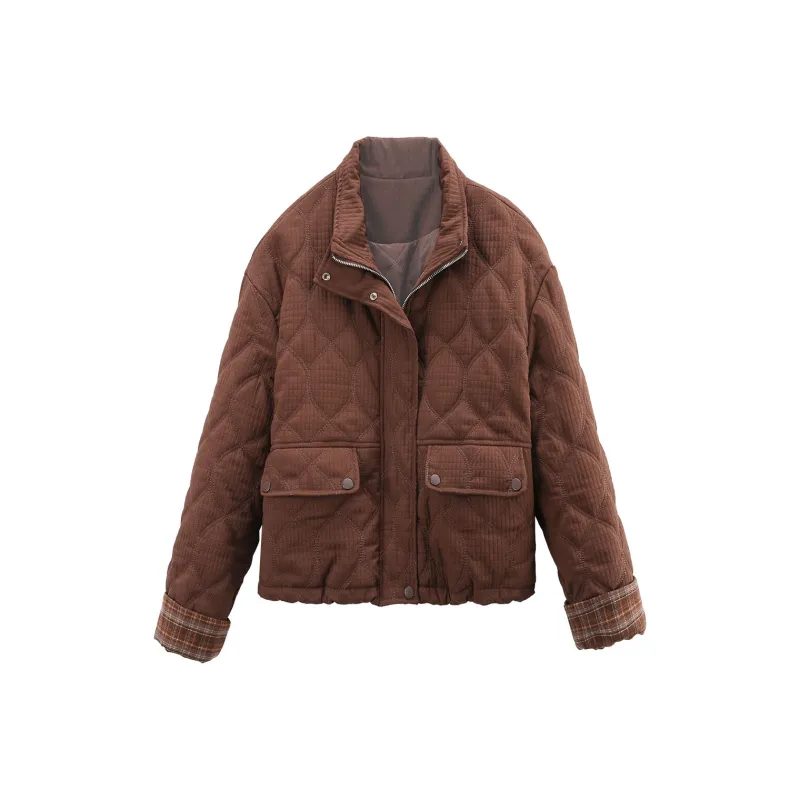 A Paradise For Awakening Puffer Jacket Women's Coffee-0