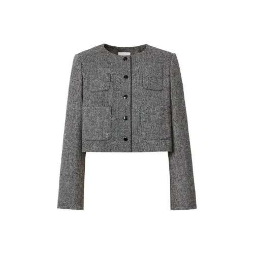 Hopeshow Cropped Coat Women's Black Gray