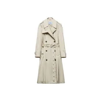PRADA Trench Coats Women's Ecru