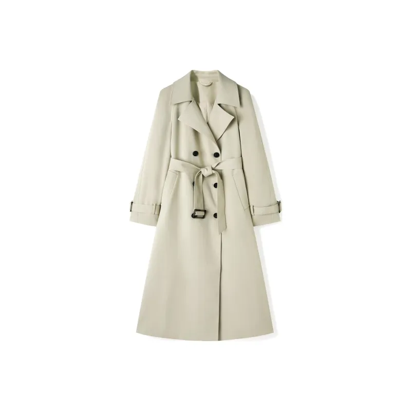 TKY SHOP Trench Coat Women's Khaki-0
