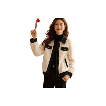 Mo Han Yi Mei Velvet feel Coat Women's Ecru