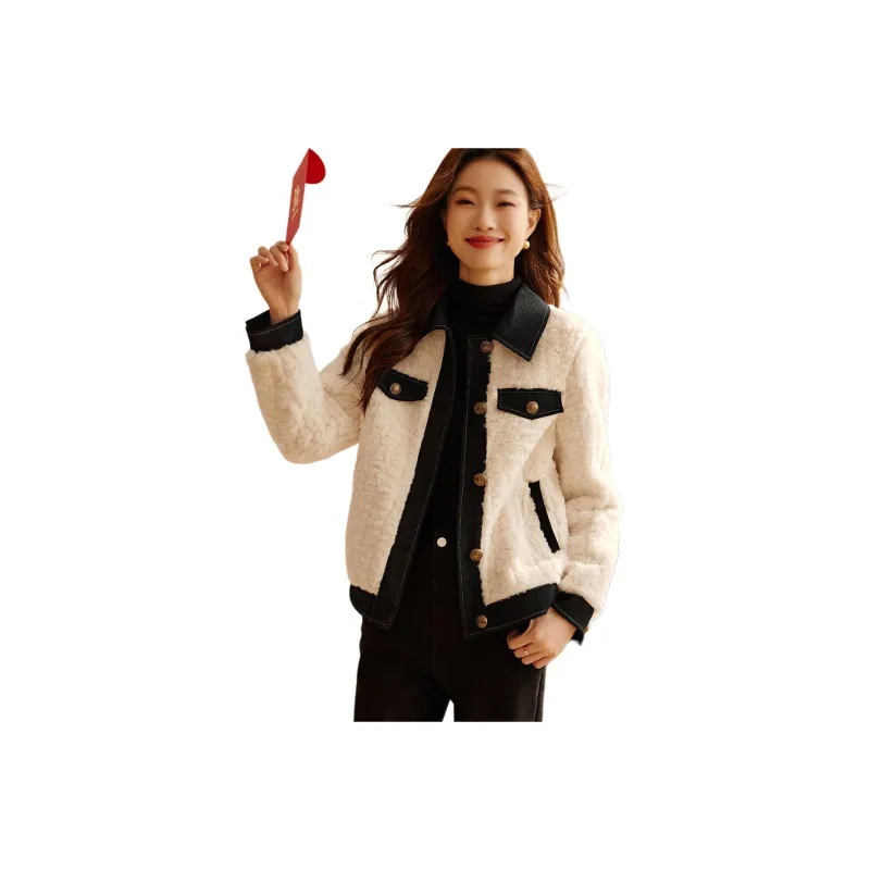 Mo Han Yi Mei Velvet feel Coat Women's Ecru-0