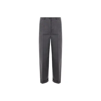 PRADA Pleated Turn Up Hem Trousers