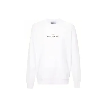 STONE ISLAND Logo Embossed Crewneck Sweatshirt