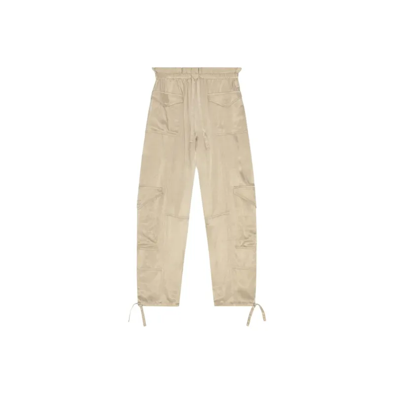 GANNI Elasticated-waist Satin Trousers-0
