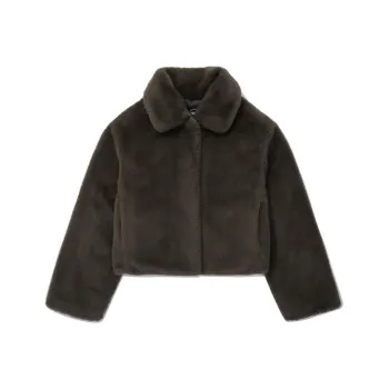 COVERNAT FW24 Velvet-feel Coat Women's Charcoal Gray