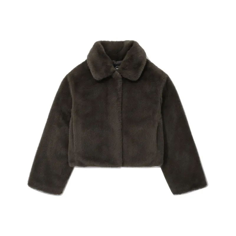 COVERNAT FW24 Velvet feel Coat Women's Charcoal Gray-0