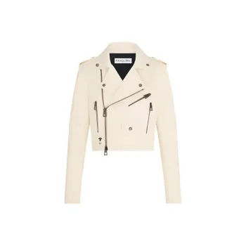 DIOR SS24 Leather Jacket Women's White