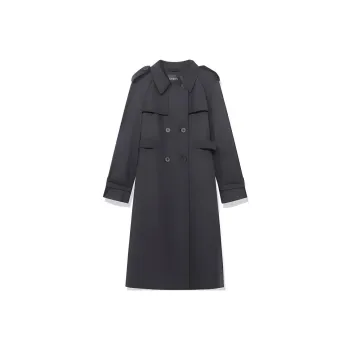 GOELIA Trench Coats Women's 00B Black