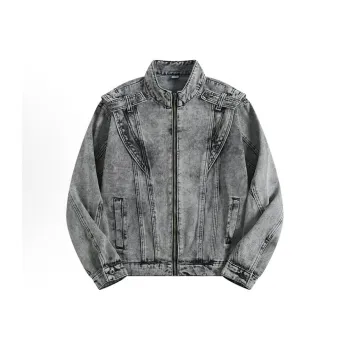 LESS BEARS Denim Jacket Unisex Gray