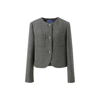 3COLOUR Cropped Coat Women's Silent Gray