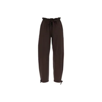 GANNI Drawstring Waist Tapered Leg Trousers