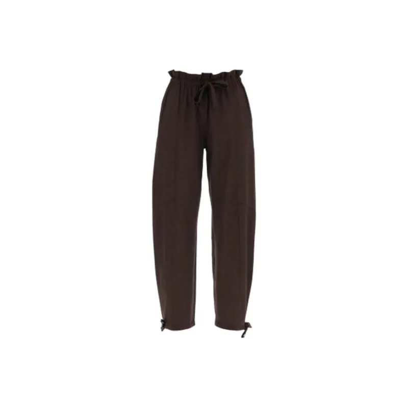 GANNI Drawstring Waist Tapered Leg Trousers-0