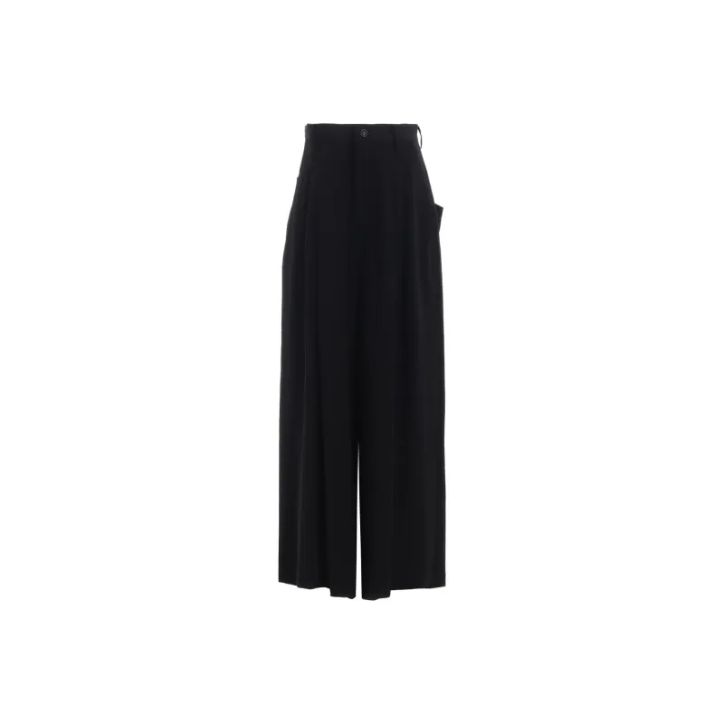 Yohji Yamamoto U-Doube Tucked Wide Pant 'Black'-0