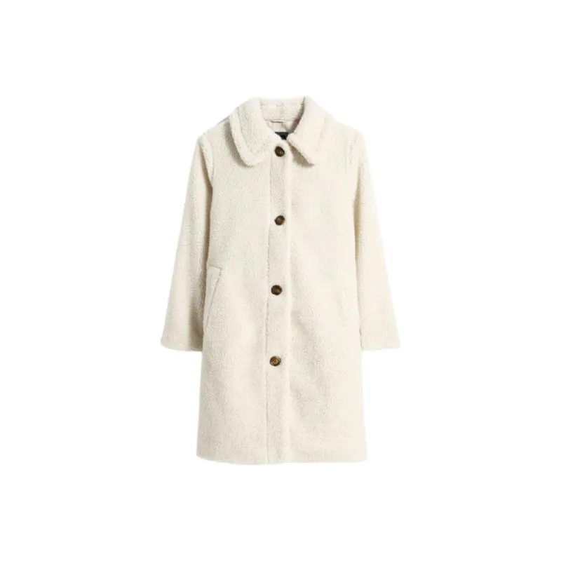 GAP Velvet feel Coat Women's Ecru-0