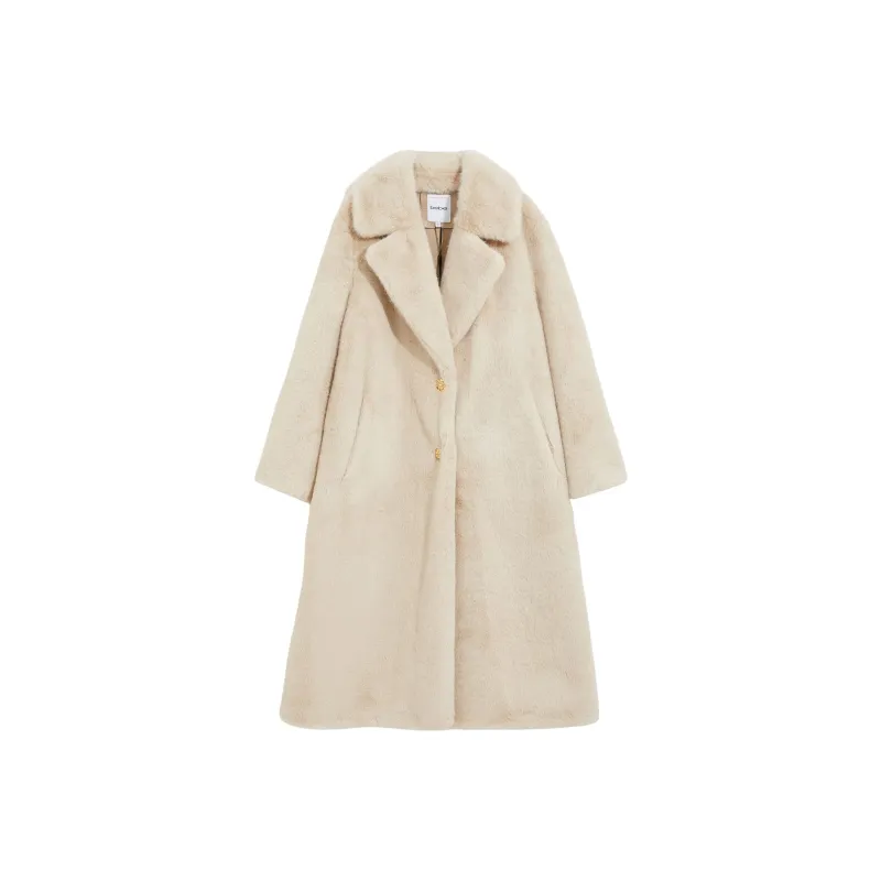 Bebe Velvet feel Coat Women's Light Camel-0