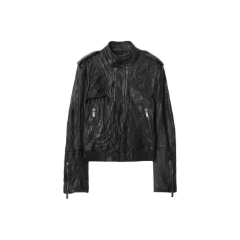 Burberry SS25 Leather Jacket Women's Black